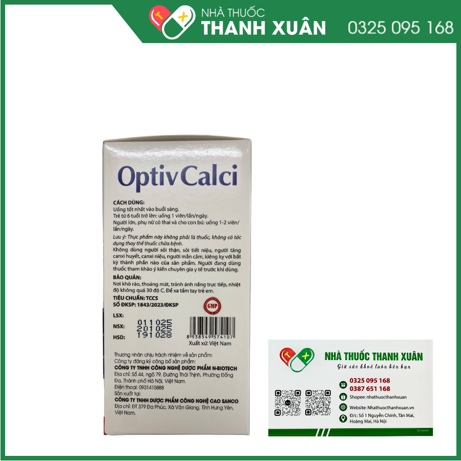 Optiv Calci bổ sung Calci hỗ trợ xương khớp và răng chắc khỏe